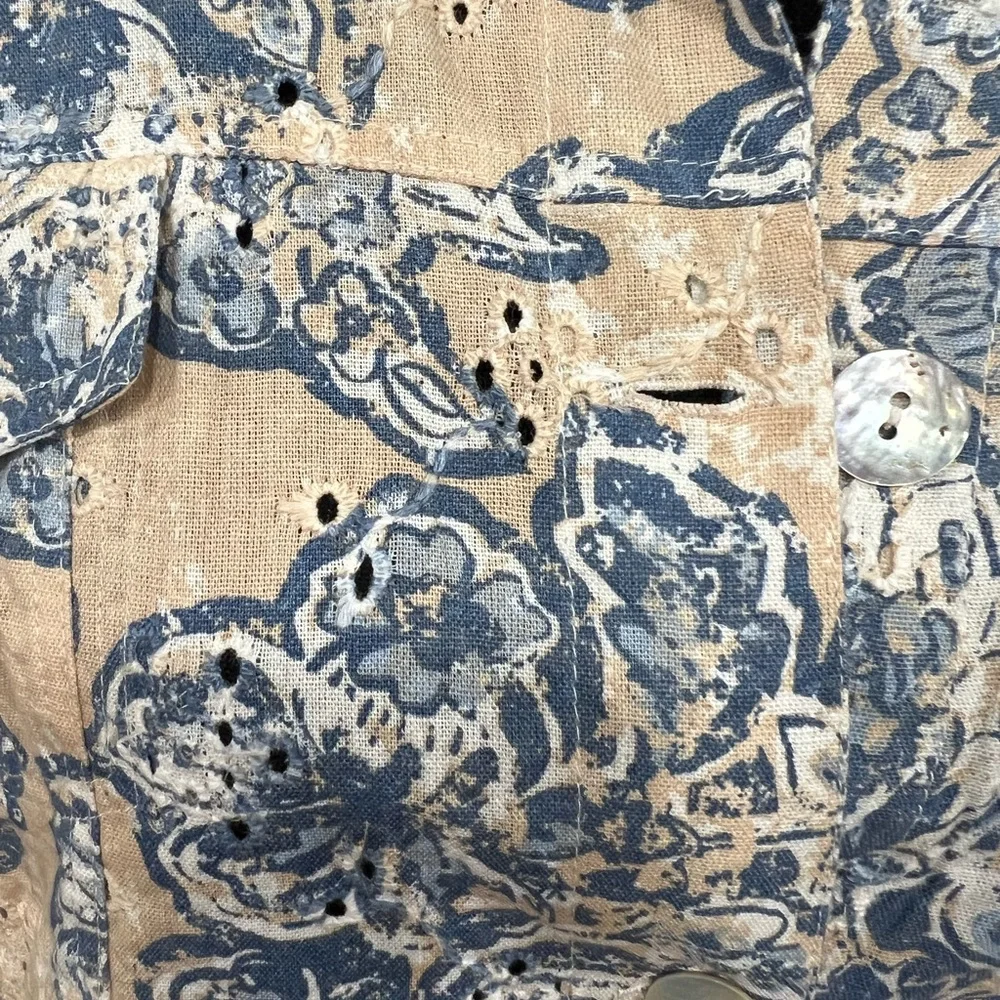 Ruby‎ Rd. Blue and Tan Button Down Shirt - Picture 3 of 7